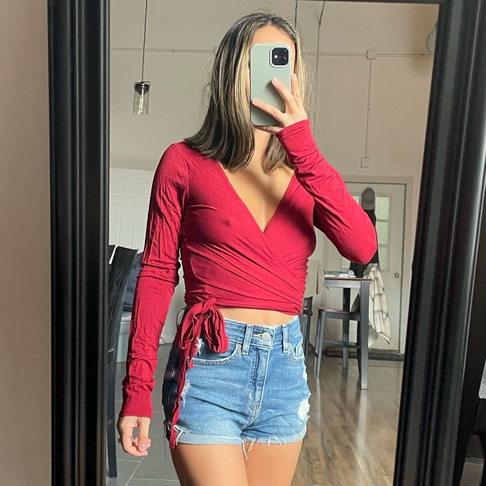 Express wrap crop top- XS
